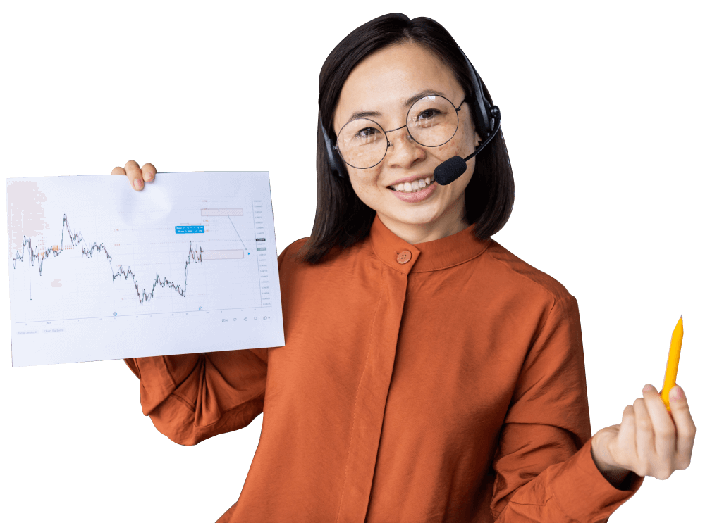 Instructor with chart